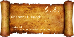Oszaczki Amadil névjegykártya