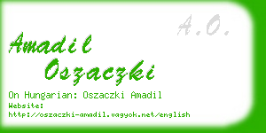 amadil oszaczki business card